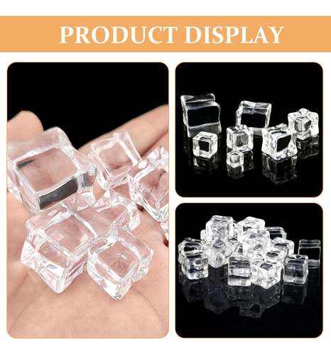 50 Cubitos De Hielo Falsos, Cuadrados, Acrílicos, Cubitos De
