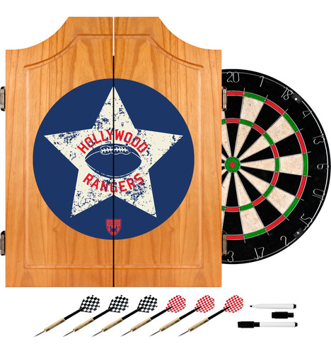 Vaf Hollywood Rangers Dart Gabinete Madera Set