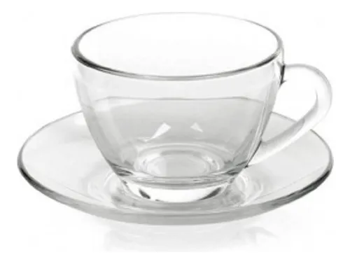 Juego 6 Tazas Con Platillo 240 Ml De Vidrio Astral Duralex