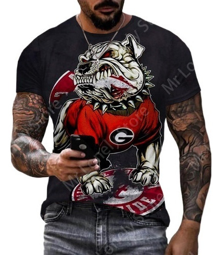 2024 Men Verano American Bulldog Camiseta 3d Impreso Moda