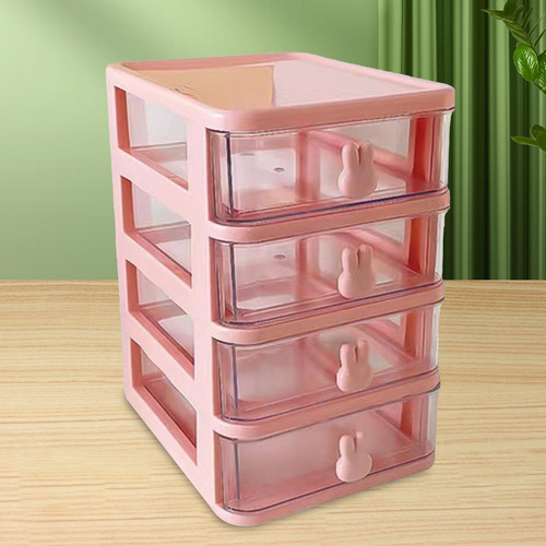 Organizador De Encimera Con Cajones Transparentes, Color Ros