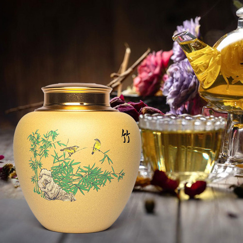 Recipiente De Té Con Tapa 12 Cm X 14,5 Cm Bambú