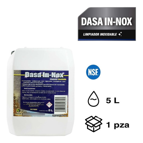 Imagen 2 de 2 de Dasa In-nox | Limpiador De Inoxidable | 5 Lt