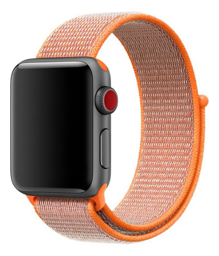 Pulseira Loop Nylon Ltimports Para Apple Watch 46mm Series10 Cor Laranja