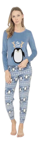 Pijama Navideña Pingüino Azul