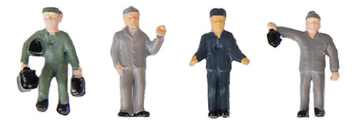 4 X 25x 1:87 Pintada Modelo Trabajador Ferroviario Gente