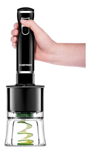 Batidora Chefman De Inmersión + Espiralizador Eléctrico Color Negro Frecuencia 1