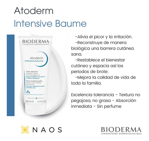 Imagen 3 de 3 de Crema Ultranutritiva Bioderma Atoderm Intensive Baume 200ml