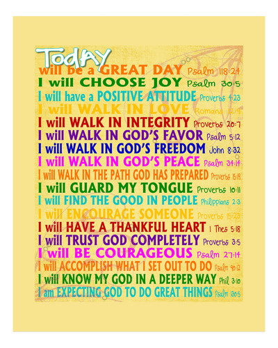  Today Will Be A Great Day -bible Verso Wall Art-11 X 14  Es