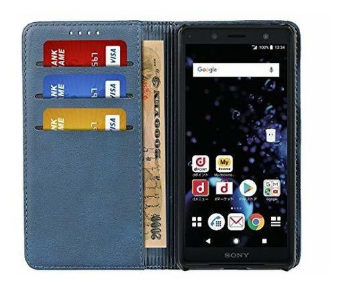 estuche nuevo funda protectora protección Bolso Wallet azul Premium para Sony Xperia xz2 funda