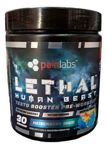 Lethal Human Beast Painlabs Pre Workout 300grs Testo Booster