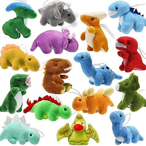 Paquete De 16 Dinosaurios De Peluche, Mini Figuras De Dinosa