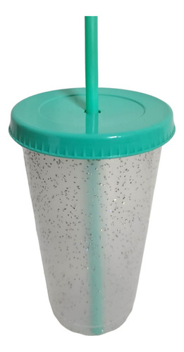 170 Pzas Vaso Popote 16oz Glitter Reusable Frio Y Caliente