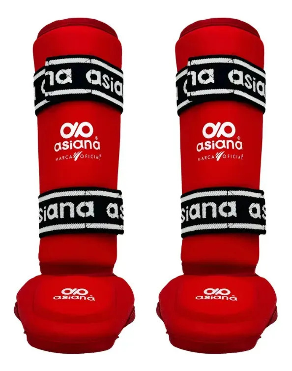 Espinillera Con Empeine Marca Asiana 4 Colores Color Rojo Talla S