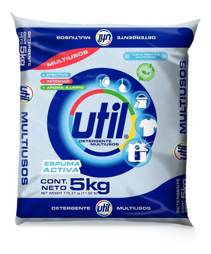 Detergente En Polvo Util Multiusos 5 Kg