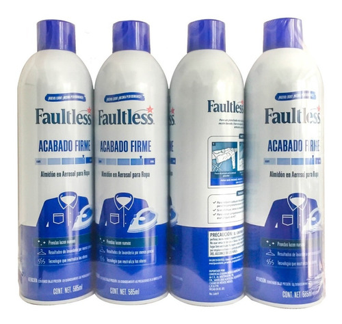 Imagen 2 de 3 de Almidón Profesional Faultless Para Ropa 4 Pzas De 585 Ml