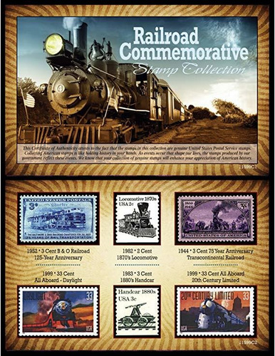 Americana Coin Treasures 11599 Railroad Estampilla Conmemora