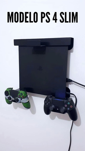 Imagem 3 de 6 de Suporte Parede Ps4 Slim E Controles E Fone De Ouvido