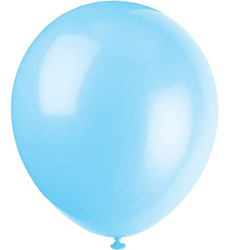 Pack X 10 Globos De  Latex Celeste Perlado De 12 Pulgadas