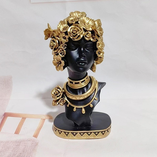 Estatua De Mujer Africana, Escultura Estilo A Negro
