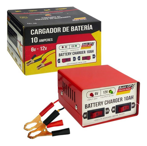 Cargador De Batería De 10 Amperes, 6volt-12volt,