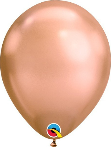 Balão Látex Ouro Rose Chrome 7 Polegadas Pc 100un Qualatex