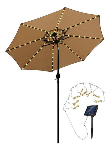 Iluminación Solar Para Sombrilla Con Control Remoto, 104 Luc