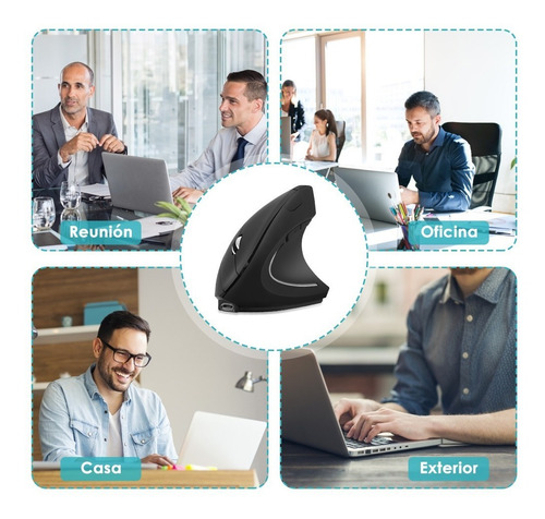 Imagen 9 de 9 de Mouse Vertical Inalámbrico Ergonómico Carga Usb