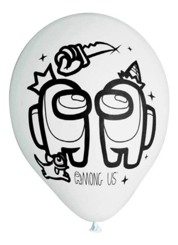 Globos Latex 9  - Paquete X 15 - Color Surtido - Among Us