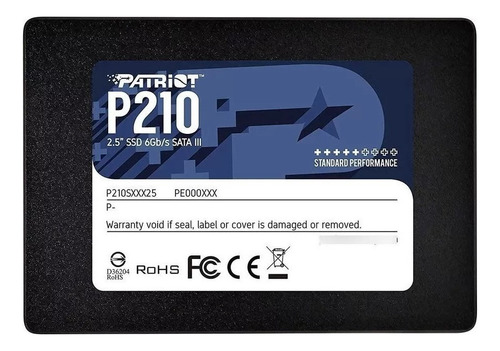 Ssd Patriot 256gb P210 Sata 3 6gb/s P210s256g25 Cor Preto