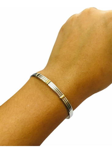 Esclava Plata Y Oro Pulsera - Mikapao