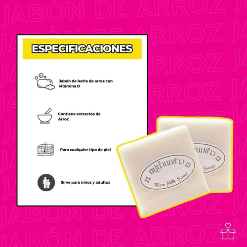 Jabón De Arroz Tailandes Aclara Exfolia Y Quita Manchas 65g