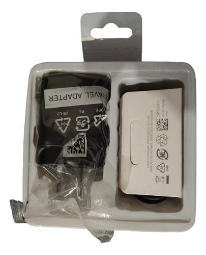 Cargador Samsung 25w + Cable Tipo C / S20 Plus Fe Ultra A70 Color Negro