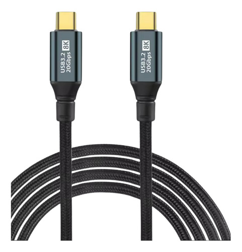 Cabo Tipo C Para Tipo C Thuderbolt 20gbs 100w 8k60 1m