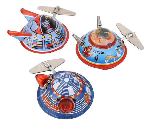 Juguete De Cuerda Clockwork Spring, Nave Espacial Vintage,