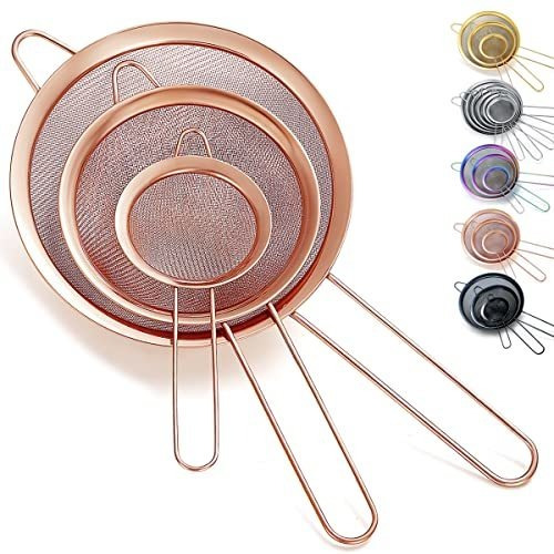 Kyraton Oro Fino De Malla Strainer 3 Piezas Conjunto, Yc25j