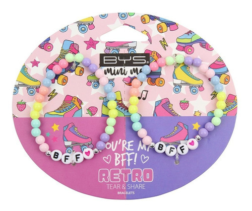 Pulseras Para Mejores Amigas Retro Bff Bys Mini Me Diámetro 6 Cm