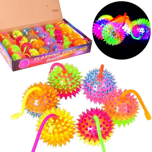 24 Pelotas De Pico Luz Led Juguete Piñata Fiesta Bolo Regalo