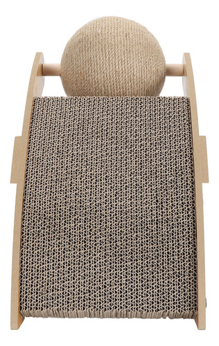 Rascador Curvo Para Rascar Gatos, Bola Giratoria, Vertical