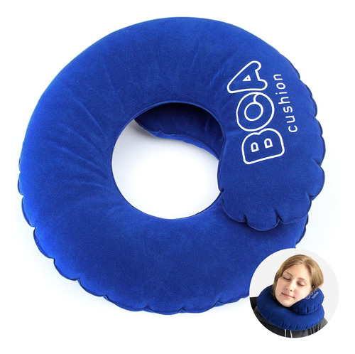 Almohada De Viaje Cojín De Vuelo Inflable Para Aliviar El Do