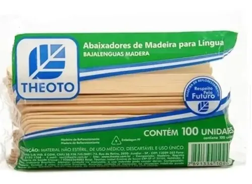 Abaixador De Língua Pacote C/ 100un. serve para depilaçao