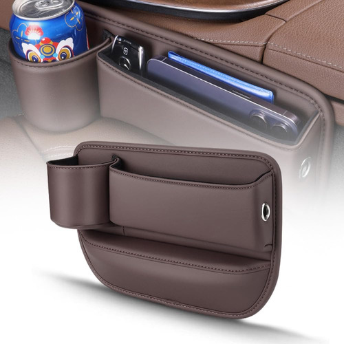 Bolsa De Espacio Para Vasos De Cuero Para Asiento De Coche