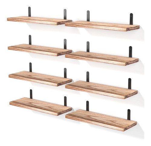 Set 8 Estanterias Pared Flotantes Madera 6in, Pequenas Vari