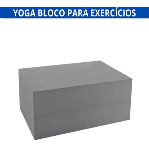 Yoga Bloco Tijolo De Pilates Funcional Em Eva Alongamentos Cor Yoga Bloco Cinza