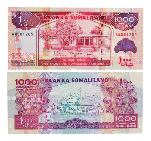 Aa#42 Billete Somaliland 1000 Shillings Africa Buque 