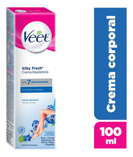 Veet Crema Depilatoria Corporal Piel Sensible, Envase 100 M