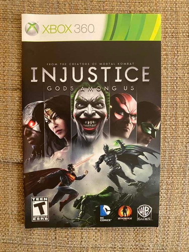 Manual Injustice Gods Among Us Para Xbox 360 - Sin Juego