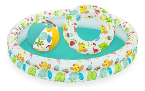 Set De 3 Piscinas Inflables Al Aire Libre, Juego Acuático