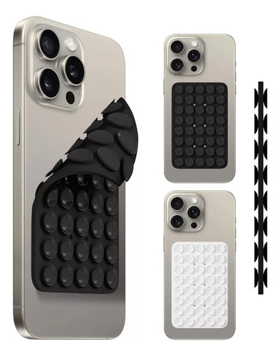 Capa De Silicone Com Ventosa Dupla Para Todos Os Celulares Preto Lisa