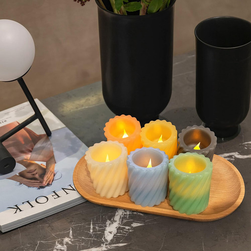 Velas Votivas Coloridas Sin Llama, Funcionan Con Pilas, Con